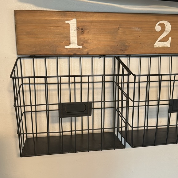 WOOD AND WROUGHT IRON BASKET WALL DECOR - Picture 2 of 6